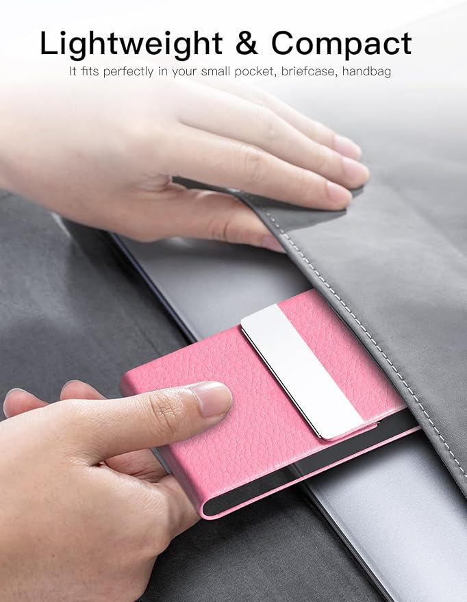 Padike Professional Business Card Holder PU Leather Business Card Case Name - Image 6