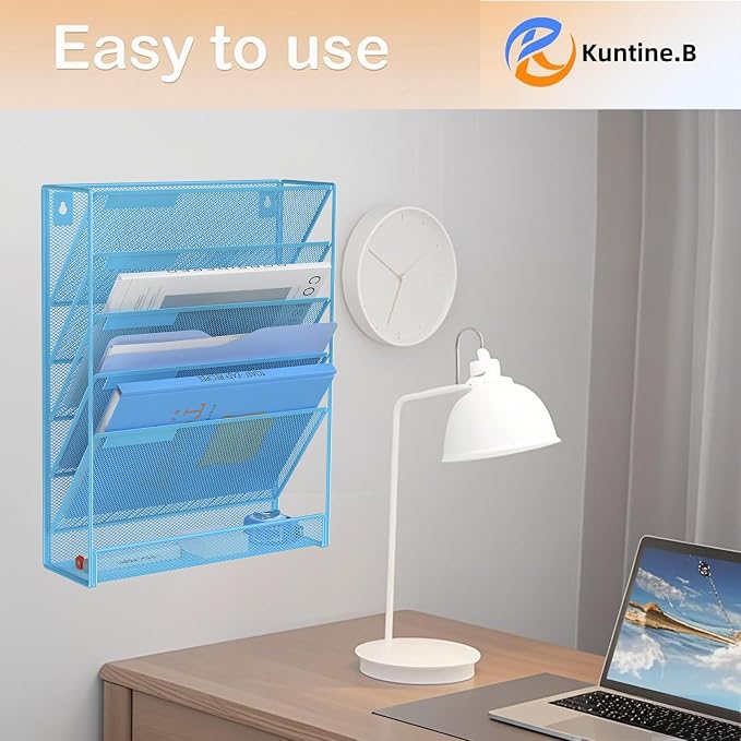 Kuntine.B 6-Tier Wall File Organizer Hanging File Organizer Cubicle Organizer - Image 7