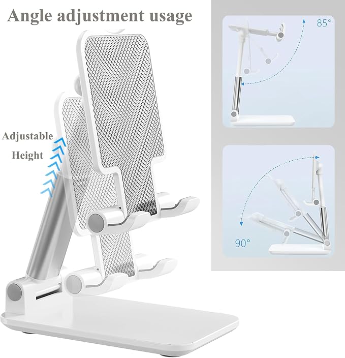 Meetuo 2 Pcs Cell Phone Stand for Desk, Adjustable & Foldable Phone Holder | - Image 7
