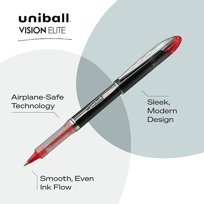 uniball Vision Elite Rollerball Pens, Micro Point, 8 Pack - Image 5