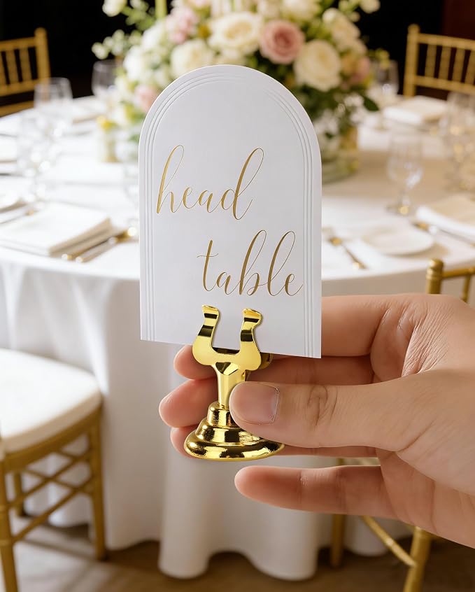 New Star Foodservice Triton Harp Clip Style Place Card / Table Number Holder - Image 5