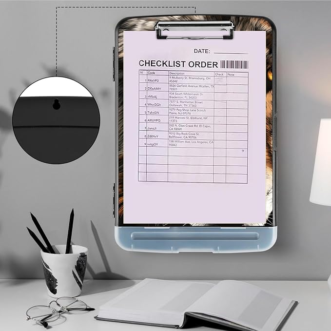 Clipboard with Storage, Heavy Duty Plastic Storage Clipboard with Low Profile - Image 4