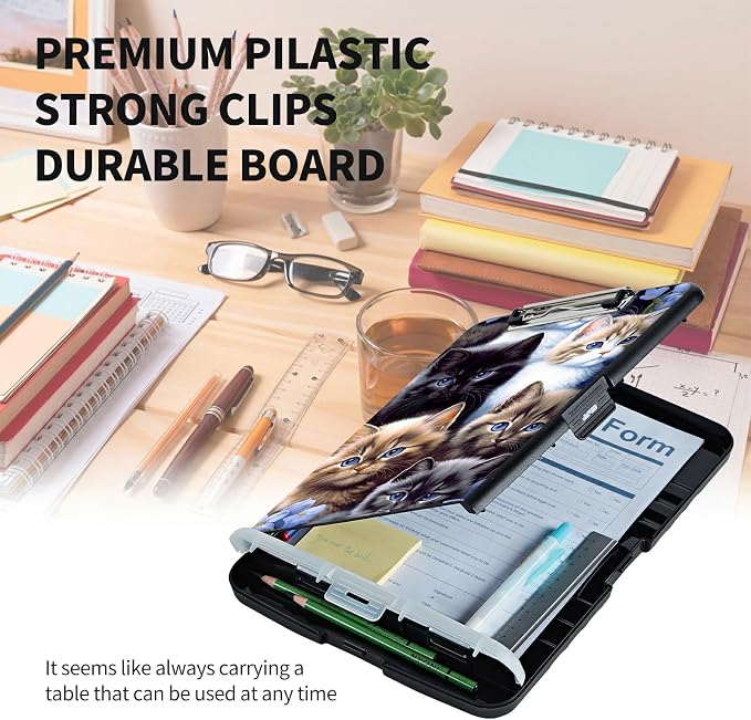 Clipboard with Storage High Capacity Plastic Nursing Clipboards with Pen Holder - Image 6
