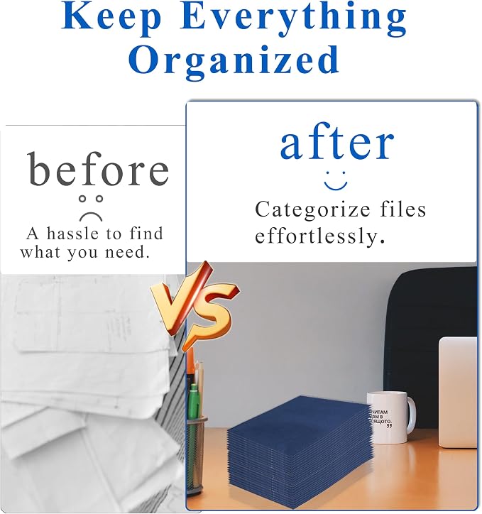 Zzrywuty File folders with Pockets, 100 Pack Paper Folders with Card Slot - Image 5