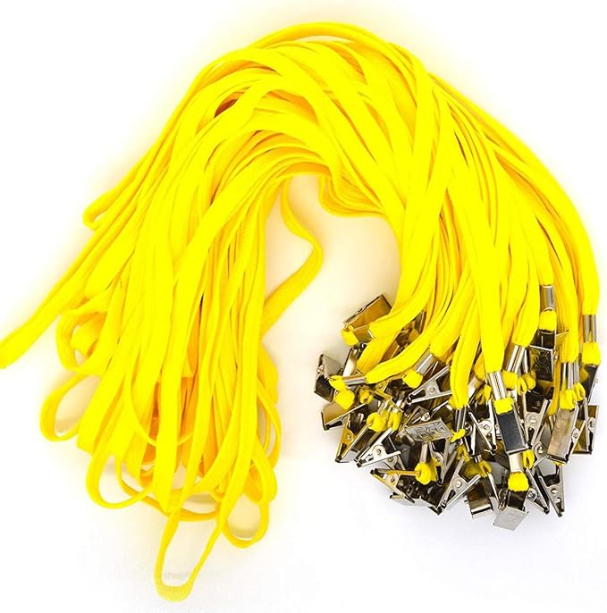 Bird Fiy 50 Pcs Cotton Lanyards Bulldog Clip 32-inch Flat Braid Neck Lanyard by BirdFiy
