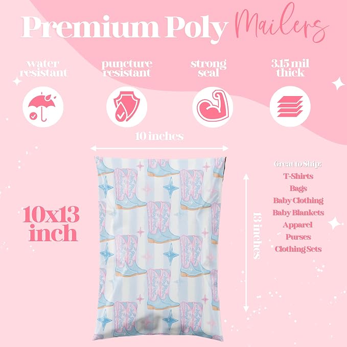 Pretty Package Store 10x13 Designer Poly Mailer 100 Pack Heavy Duty Waterproof - Image 4