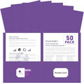 Two Pocket Folders, PANDRI 50 Pack 2 Pocket Folders, Letter Size Paper File by PANDRI