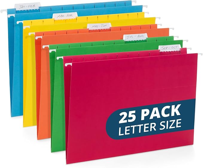 Blue Summit Supplies 25 Hanging File Folders, Letter Size by BlueSummitSupplies