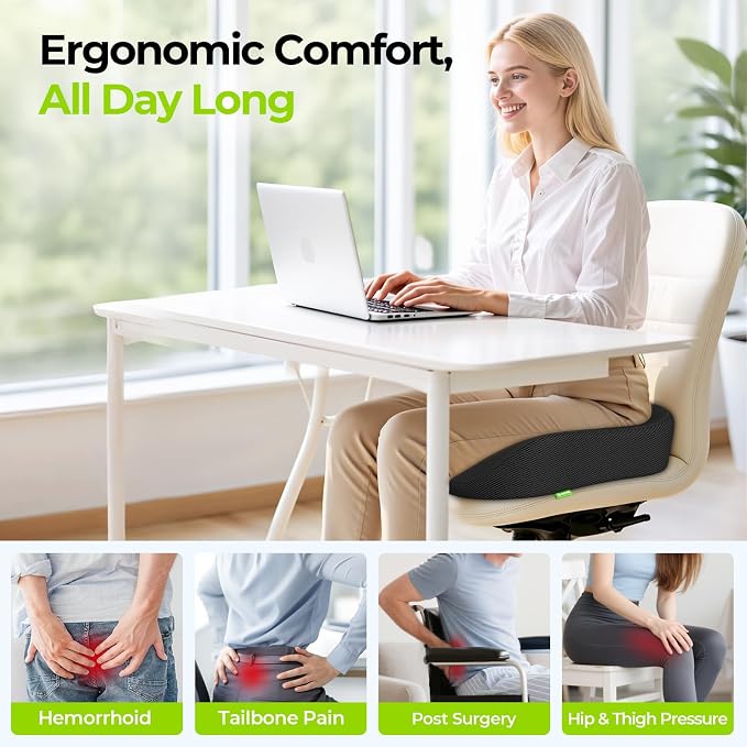 AUVON Ergonomic Donut Pillow Seat Cushion - Image 2