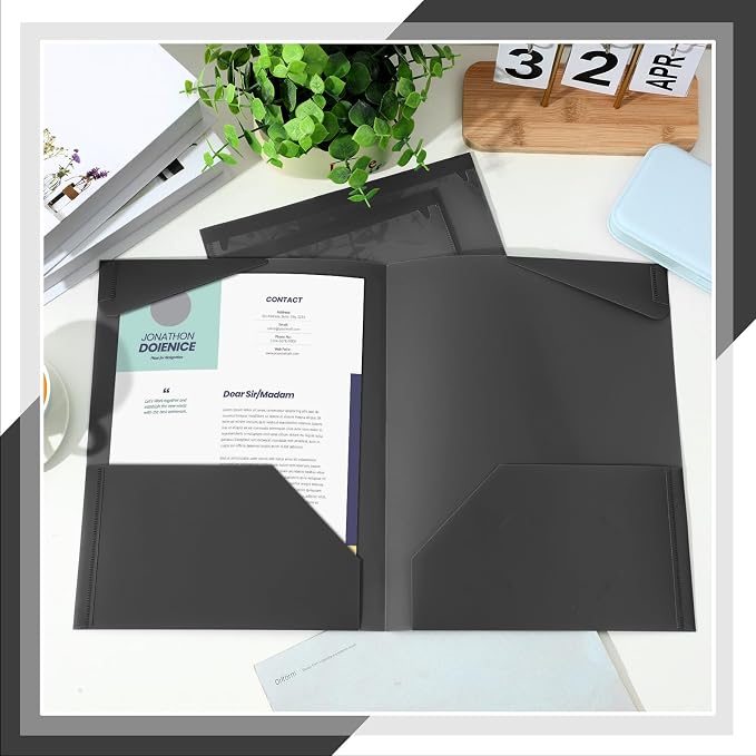 Henoyso 18 Pack Black Plastic Folders - Image 4
