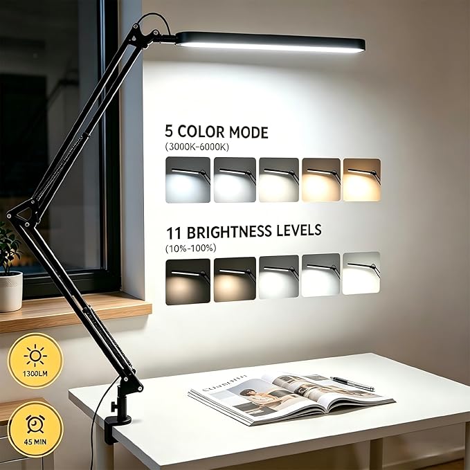 SKYLEO Desk Lamp for Home Office, Eye Comfortable LED Desk Light for Long Hours - Image 2
