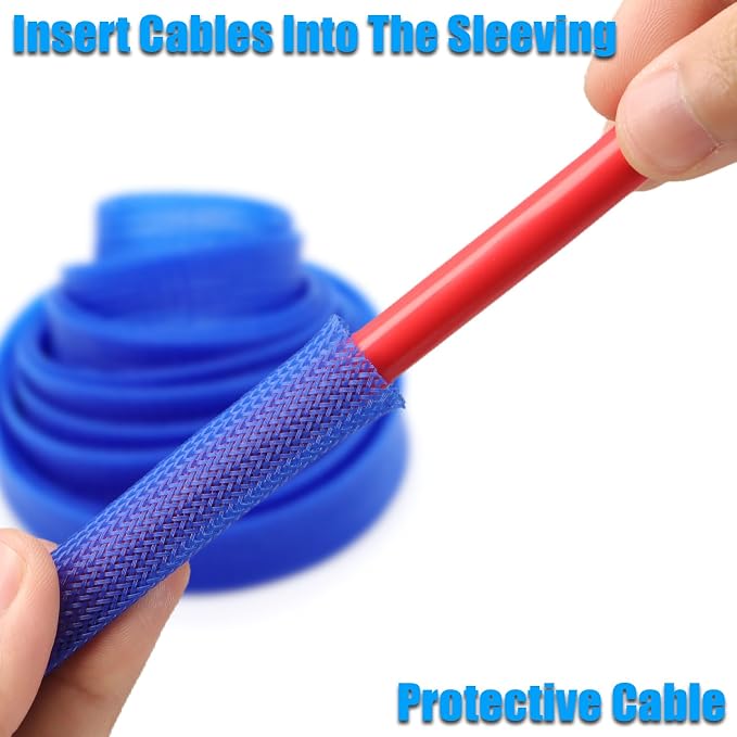 25ft PET Expandable Braided Cable Sleeve 13/16inch Pet Braided Cable Sleeve - Image 4