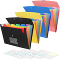 4 Pack 7 Pocket Accordian File Organizer by RIEJIN