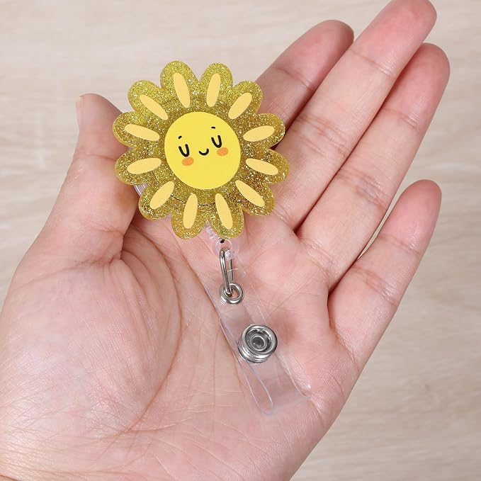 Funny Sunshine Nurse Badge Reel, Cute Sun Retractable ID Badge Holder - Image 2
