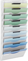 EASEPRES 10 Pocket Mesh Hanging Wall File Organizer, Wall Mounted Mail Paper by EASEPRES