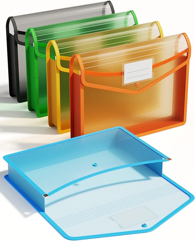 ThinkTex Plastic Expanding File Folder, Transparent Envelopes by ThinkTex