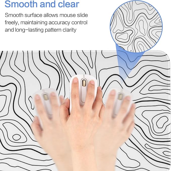 Gaming Mouse Pad Large 31.5 x 11.8in Topographic Keyboard Pad Mouse Pad - Image 6