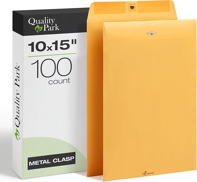 Quality Park Clasp Envelopes, 10 x 15 inches, Box of 100 by Quality+Park