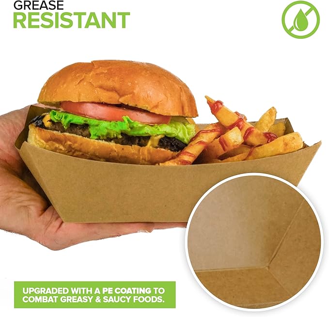 Stock Your Home Extra Large Disposable Brown Kraft Paper Food Trays, 3-Lb - Image 5