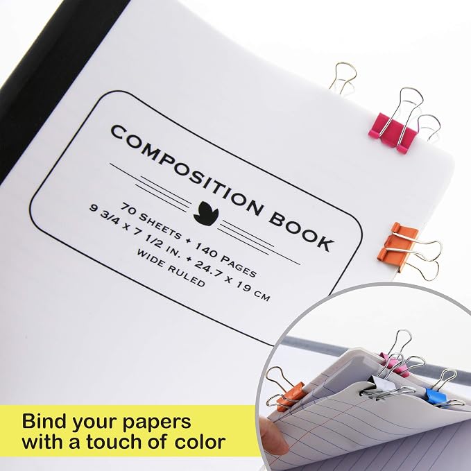 BAZIC Products Small Binder Clips, 3/4 in, 20 Ct, 24-Box | assorted color - Image 4