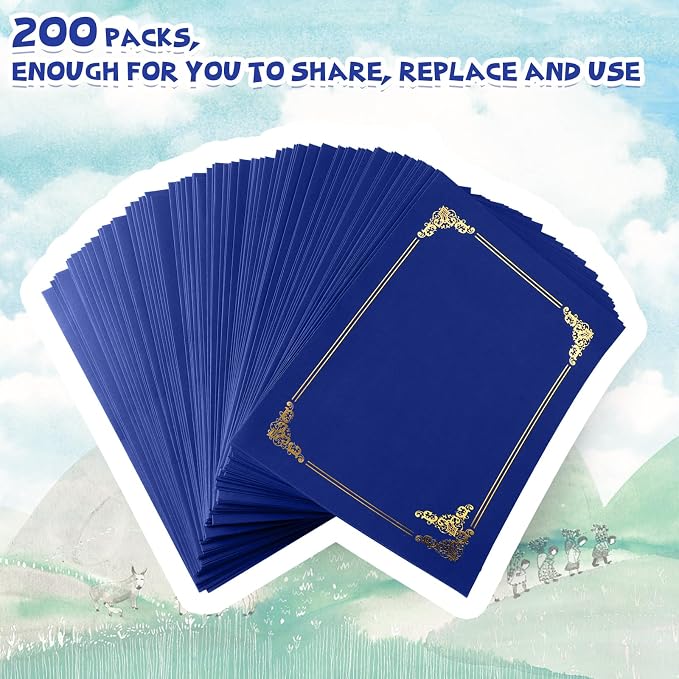 Fainne 200 Pcs 8.5 x 11 Certificate Holders Diploma Holders Document Covers - Image 4