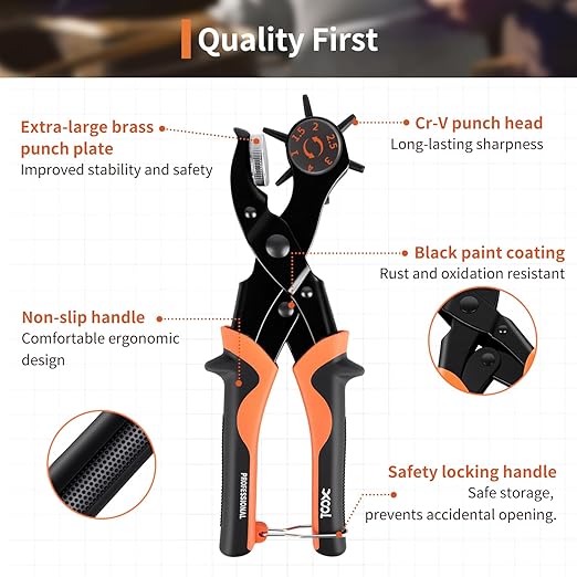 XOOL Small Hole Leather Hole Puncher, Precision Watch Punch Tool Set - Image 3