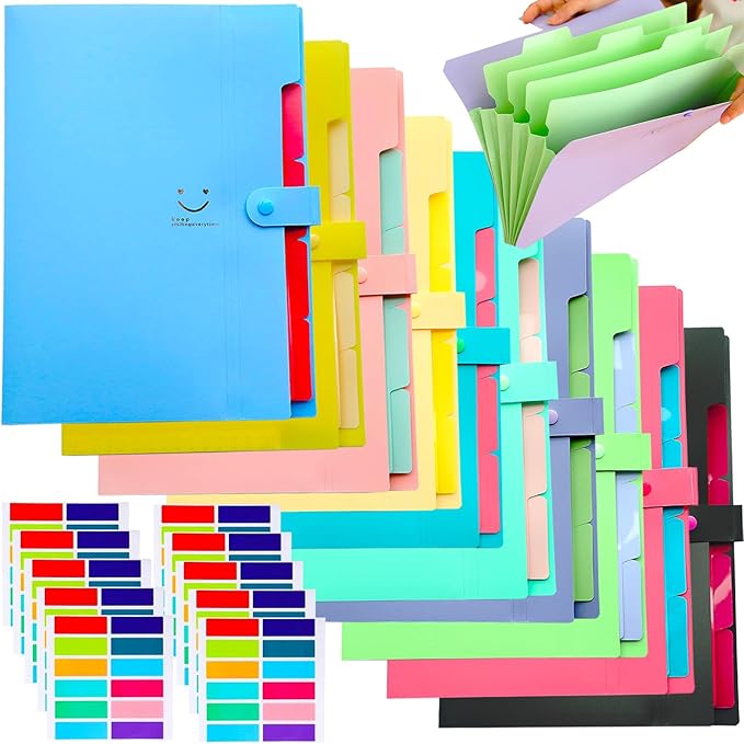 xlehoel 10 PCS Expanding File Folders, A4 Letter Size Accordion Organizer Folder by xlehoely