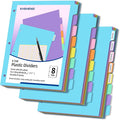 3 Ring Binder Dividers with TAB, 8 Tab 3 Hole Punch Dividers, Pastel Color by XHSHENGOFFICEPRODUCT