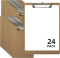 HappyHapi 24 Pack Clipboard 8.5 x 11 Letter Size Clip Boards Bulk, A4 Wooden by Happyhapi
