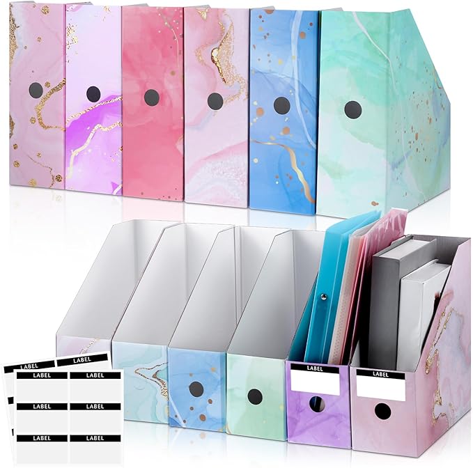 PerKoop 6 Pcs Decorative Magazine File Holders Floral Foldable File Folders by PerKoop