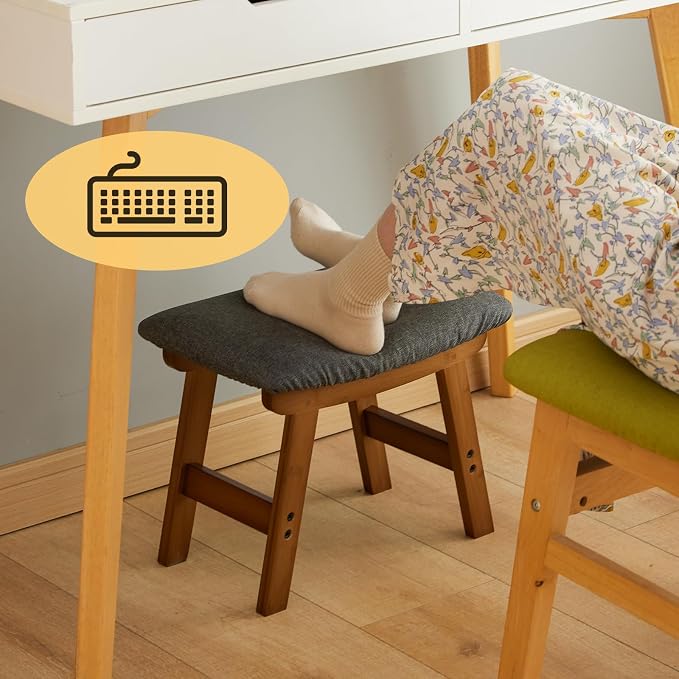 Foot Stool Ottoman Foot Rest Under Desk, Small Stool - Image 6