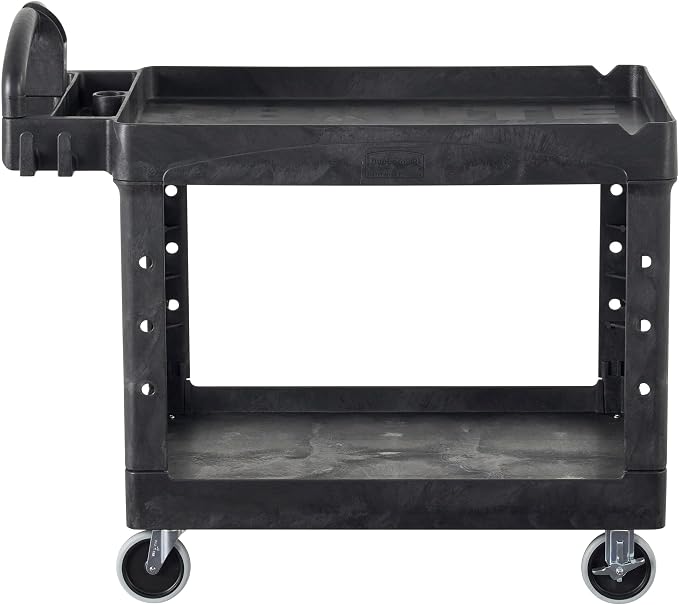 Rubbermaid Commercial Products 2-Shelf Utility/Service Cart, Lipped Shelves - Image 3