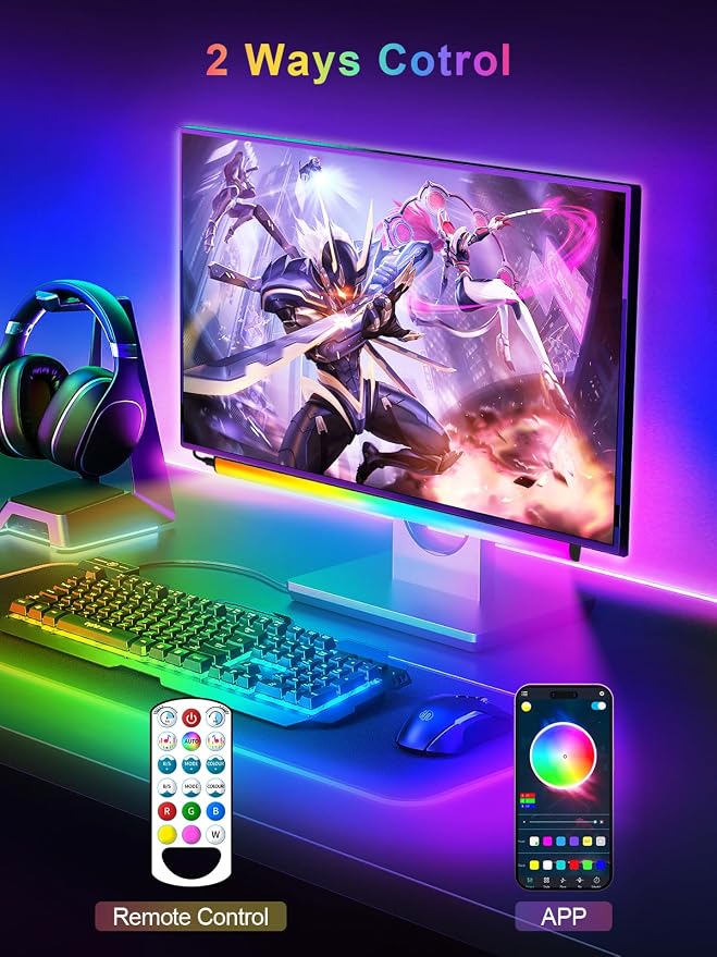 KANTUTOE Under Monitor Light Bar, App and Remote Control Gaming Ambient Lights - Image 5