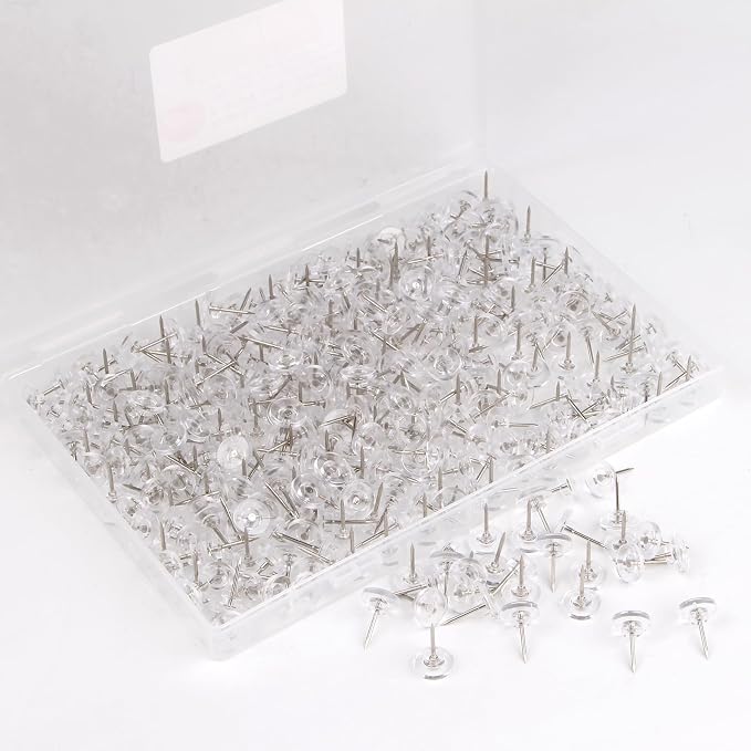 Push Pins 200-count Flat Thumb Tacks Steel Point and Plastic Head - Image 2
