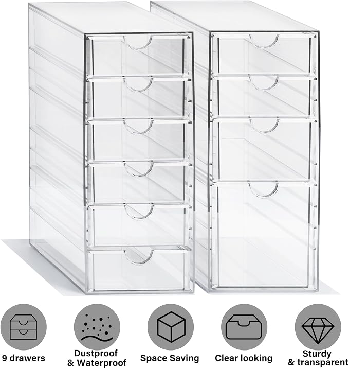 Prsildan Hair Accessories Organizer Acrylic Drawer - Image 9