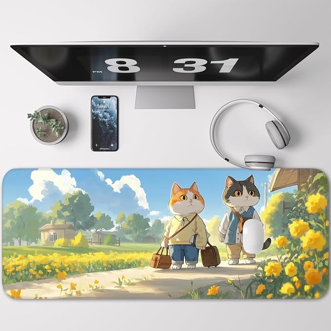 Cute Cat Mouse Pad, Non-Slip Rubber Gaming Mouse Pad - Image 2