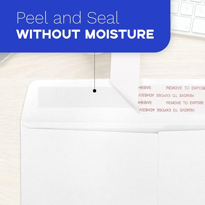 Goefun 100 PCS White Catalog Envelopes 6x9, Self Seal 100 GSM Manilla Envelopes - Image 3