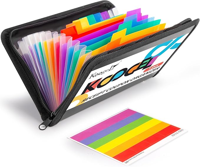 Koogel Expanding File Folder, 13 Pockets Small Accordion File Holder Organizer by KOOGEL