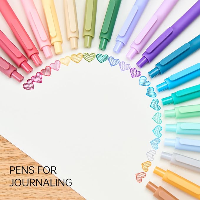 Kaco PURE Gel Pens 20 Color Ink Assorted 0.7 mm, Medium Point, Aesthetic Cute - Image 4