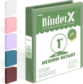 BinderX Extra Durable 3 Ring Binder, Round Rings 1 Inch Binder, Fits 175 Sheets by Sooez
