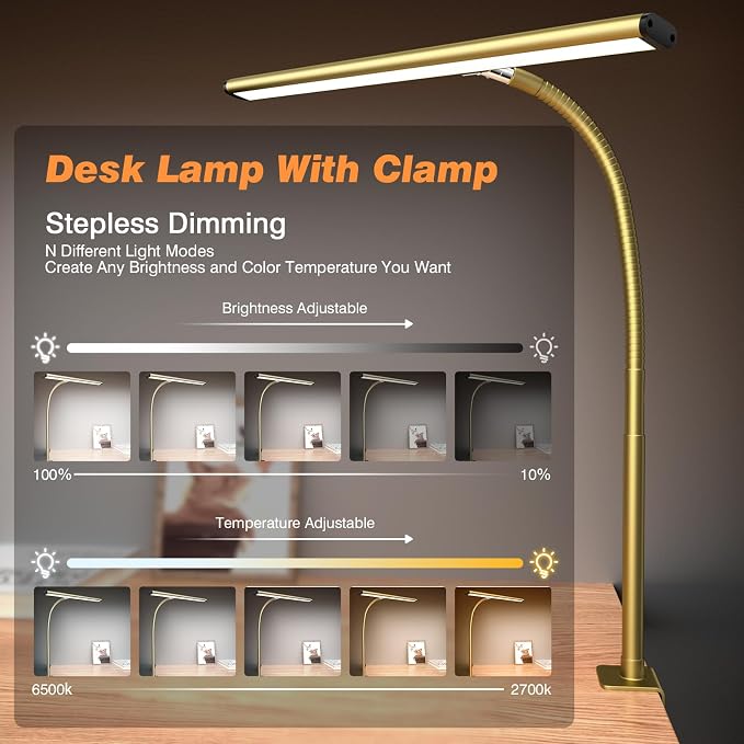 Airlonv LED Desk Lamp for Office Home, Eye-Caring Desk Light - Image 2
