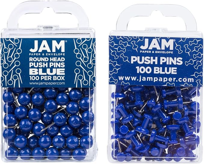 JAM PAPER Colorful Push Pins by JAMPaper