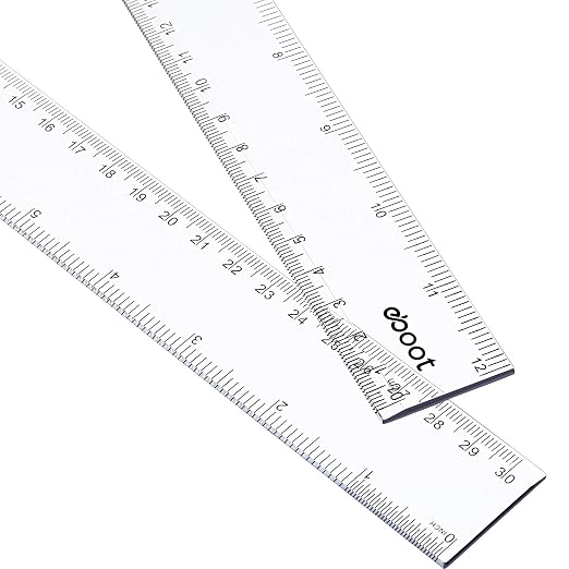 EBOOT 2 Pack Plastic Ruler Straight Ruler Plastic Measuring Tool by eBoot