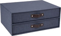 Bigso Birger 2-Drawer Canvas Fiberboard Easy Pull Handle Document Letter Box | by Bigso