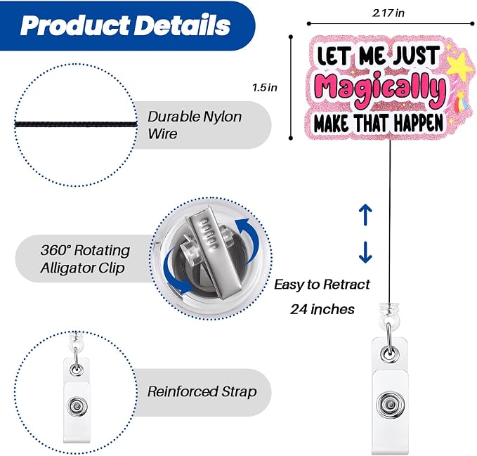 Let Me Just Magically Make That Happen Funny Nurse Badge Reel, Name Tag Badge - Image 2