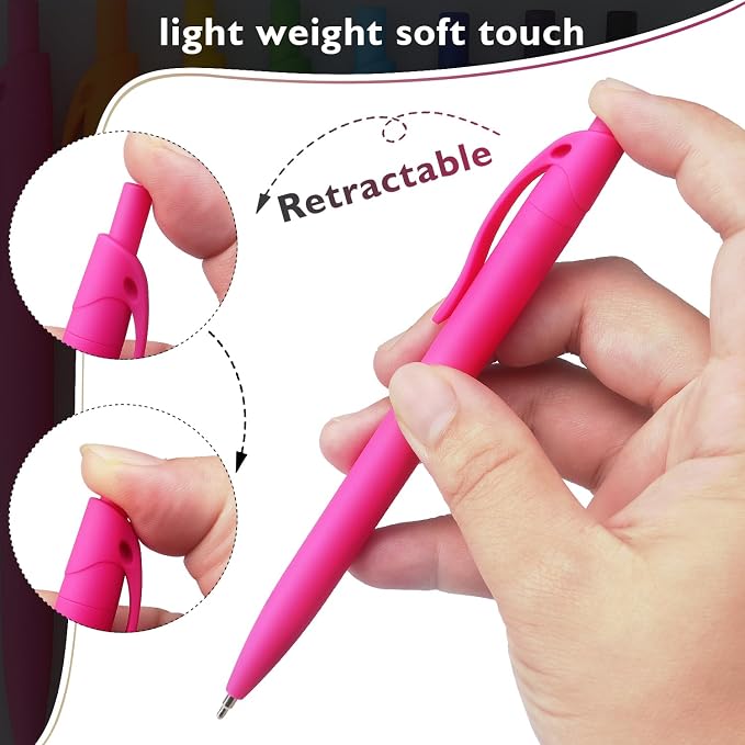 Bribobo Ballpoint Pens Black Ink Pens Medium Point Retractable Ballpoint Pens - Image 4