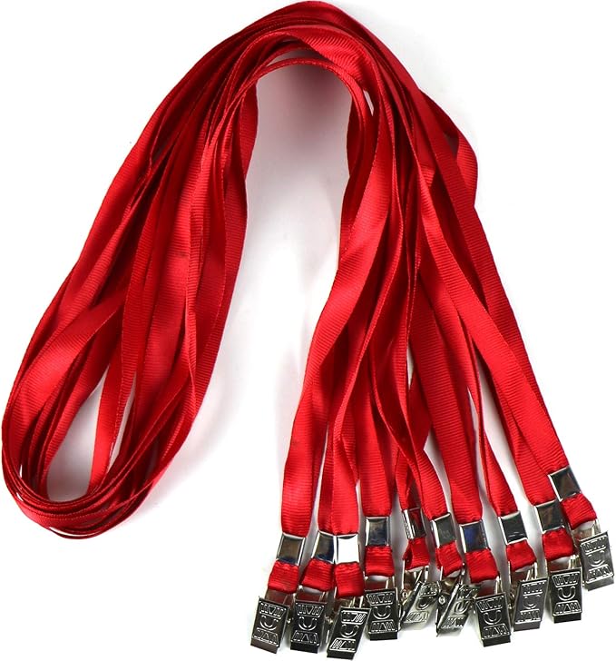 Ollain Lanyards for Id Badges Nylon Neck Flat Cruise Lanyard Bulldog Clips by Ollain