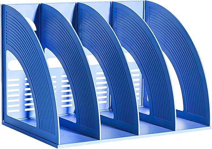 SAYEEC File Holder Storage Folder 4 Compartment Standing Desktop Hollow by SAYEEC