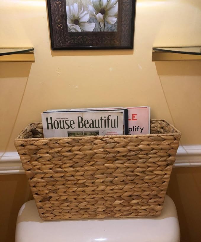 Yesland Hand-Woven Narrow Water Hyacinth Holder Wicker Basket, 15.5 x 5.5 x - Image 6