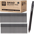 Black Pens Bulk, 60 Pack Retractable Ballpoint Pens Black Ink | Smooth Writing by Sikao